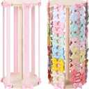 POVETIRE Bow Holder for Girls Hair Bows,Pink Hair Bow Organizer, Hair Clips Stand Hair Accessories Rack Display Decors Baby Nursery Toddler Girls Room-Log Pink