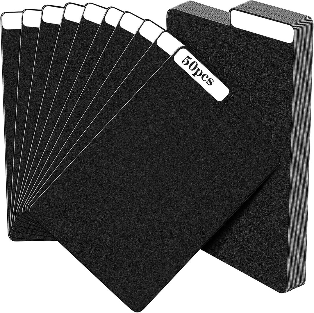 50 Pieces Comic Book Dividers with Tabs,Patient Divider Cards,Card Dividers Comic Book Boards for Storage Boxes 11.22 X 7.24 Inche (Black)