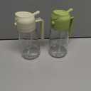 YARRAMATE 2Pcs 16oz/470ml 2 in 1 Oil Sprayer for Cooking with Stickers, Food-grade Glass Oil Spray Bottle, Oil Dispenser and Oil Sprayer for Kitchen, Salad, Frying, BBQ (White & Green)