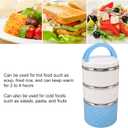 Stainless Steel Thermal Box, Healthy 3 Layers Big Capacity Retain Freshness Stackable Thermal Lunch Container for Travel for Work Lunches (Blue)