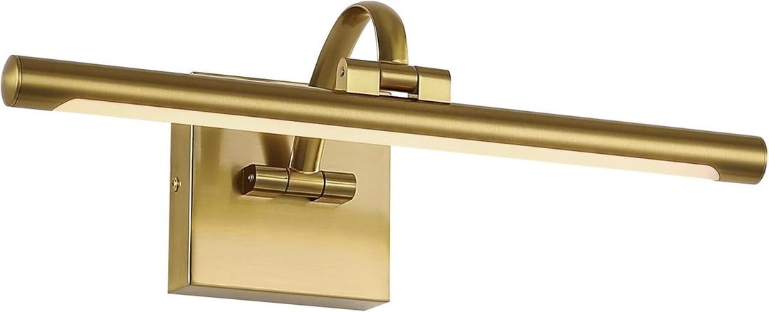 Brass Picture Lights for Wall Hard-Wired LED Picture Lighting Dimmable Art Light Gallery Lighting for Wall Portraits Artwork 15.75 inch 7W Warm White