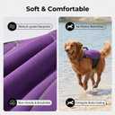 Slim Lightweight Dog Life Jacket, Neoprene Compact Dog Life Vest with High Buoyancy, Lift Handle & Double Safety Buckles, Waterproof Ergonomic Fit for Pool Boating Water Activities, Purple, Large