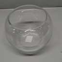 WGVI Slant Cut Bowl Glass Vase, Width 5.5", Height 4.5", Clear Terrarium, Candy Dish, Fruit Jar, Floral Container for Wedding Party Event, Home Office Decor, 1 Piece