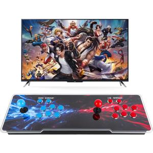 Pandora Box Arcade Console with 32000 Games in 1, 1280x720 Full HD Retro Gaming Machine for TV, Monitor, and Projector, 3D Games Support 1-4 Players, Search/Save/Hide/Pause Functions