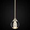 1-Light Teardrop Crystal Pendant Light, Mini LED Crystal Globe Hanging Light Fixture, Modern Ceiling Pendant Lighting for Kitchen Island Dining Room Bedroom Bar 3000K 8W Brush Nickel