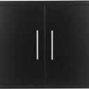 JIE JIN Outdoor Kitchen Doors 31" W X 24" H Double Doors 1.2mm Thickness Stainless Steel BBQ Access Door BBQ Island Doors Outdoor Kitchen Accessories Door for Outdoor Kitchen BBQ Island (Black)