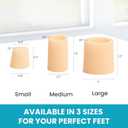 Povihome Toe Sleeves, Toe Protectors, 12 Pack Toe Tube Pads for Hammer Toe,Stubbed Toe,Corns, Calluses Protect (3 Different Sizes, Beige)
