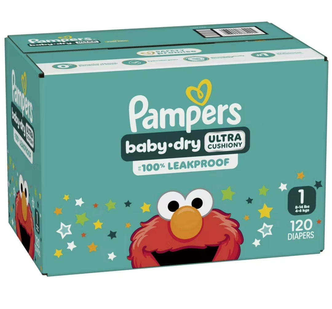 Pampers Diapers - Baby Dry - Size 1, 120 Count, Absorbent Disposable Infant Diaper