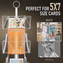 ANBOXIT Greeting Card Display Stand Rotating Rack Holder, for Postcard Sticker Retail, Metal White, 12 Display Pockets