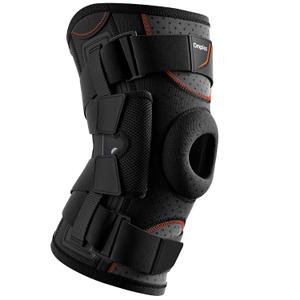 Omples Hinged Knee Brace for Knee Pain, Meniscus Tear Knee Support with Side Stabilizers for Men and Women Patella Knee Brace for Arthritis Pain Running Working Out Black (Large)
