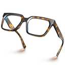 VISOONE Rectangle TR90 Blue Light Blocking Glasses Computer Eyewear with Preppy Look for Women and Men Cougar