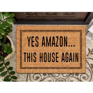 MELODADDY Funny Welcome Doormat for Indoor Entry 18"(W) x 30"(L) Mmat for Entrance Way Indoor Hello Mats for Front Door Novelty House Warming Gift Mat Welcome MatYes Amazon This House Again, 2 Pack