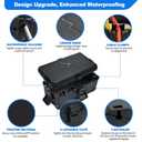 Hrensaw Medium Outdoor Electrical Box(10.6x5.5x4.5inch),IP54 Waterproof Extension Cord Cover w/6 Cable Entry,Weatherproof Connection Box Protect Power Strip,Timer,Plug,Holiday Lights,Black