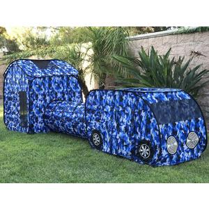 Explore and Play 3-in-1 Foldable Pop Up Tent Set  Indoor/Outdoor Vehicle, Tunnel & Tent Combo. Includes Carry/Storage Bag. (Blue, Black, White Camo)