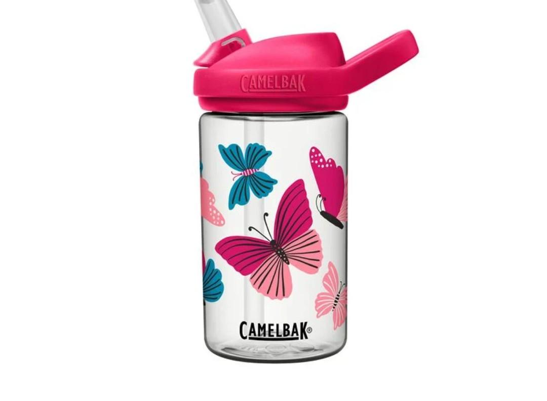 CamelBak Kids Eddy+ Bite Valve Straw Tritan  Water Bottle Colorblock Butterflies, 14oz