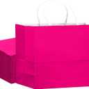 qiqee 24PCS Large Gift Bag with Handles Bulk 13"x4.5"x10" Gift Bags Rose Pink Bags Multiple Uses (32x11x25cm,Wide Large)