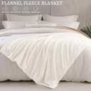 Exclusivo Mezcla Fleece Throw Blanket for Couch, Extra Large Fuzzy Ivory Bed Blankets, Soft Cozy Plush Sofa Throws for All Seasons, 50x70 Inches