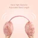 POXIMI Women Winter Earmuffs Girl Ski Adjustable Ear Covers for Kid Cute Bow Ear Warmer Outdoor Earmuff Fleece Lining (Pink)