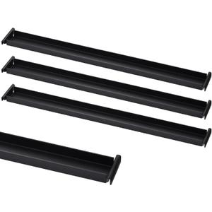 4 Pack Front-to-Back File Drawer Rails for Hanging File Cabinet Drawer Inside Bar Rails Cabinet Parts (Black)