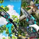 Pole Saws for Tree Trimming, 6" Brushless Mini Chainsaw Cordless with Extension Pole 2 Batteries, Electric Hand Held Chain Saw & Pole Pruner for Trimming Tree Limbs, Gardening Gifts for Father's Day