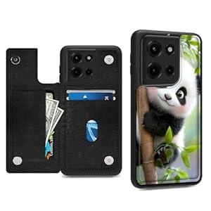 for Moto G 5G 2025 Case Wallet with Card Holder, Panda Stylish PU Leather Phone Case with Kickstand - Secure RFID Blocking & Dual Magnetic Locking