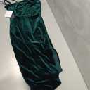 Owin Women's Adjustable Spaghetti Straps Sleeveless High Waist Split Midi Bodycon Cocktail Party Dress (Velvet Dark Green)