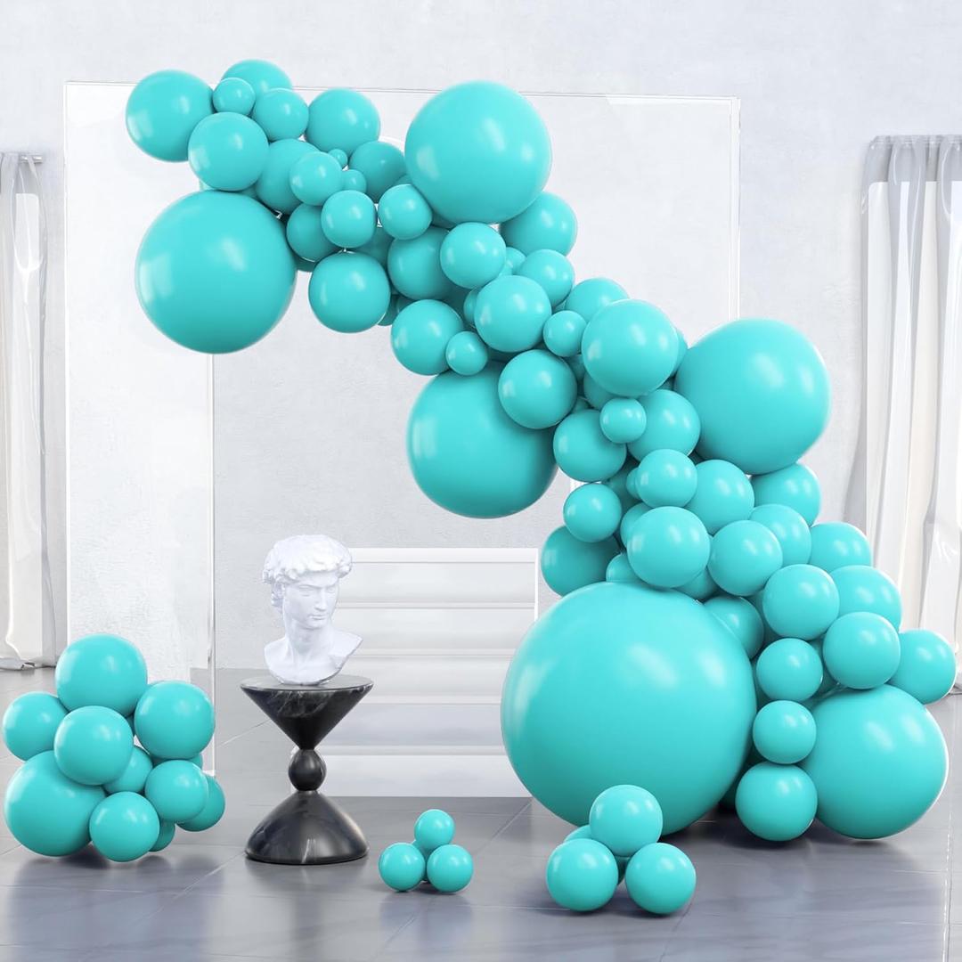 PartyWoo Teal Balloons 127pcs Different Sizes Pack of 36 18 12 10 5 Inch Turquoise Dark Teal Balloon Arch Kit for Baby Shower Gender Reveal Graduation Mermaid Birthday Pool Party Decorations Blue-Y69