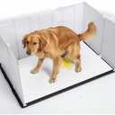 Litter Box Splash Guard, Litter Box Pee Shields for Dogs, Easy to Clean Indoor Dog Fence with Puppy Pee Pad Holder Tray Fits