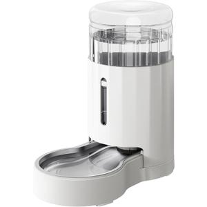 CZPET Dog Water Bowl Dispenser 7L, Wider Mouth & Upgraded Brush for Easy Cleaning Automatic Cat Gravity Refilling Waterer with Removable Stainless Steel Bowl, Large Drinking Area for Multi-Pet (White)