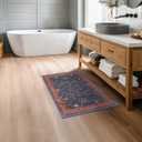 Hazo Haus Washable 2x3 Entry Rug Front Door Indoor, Farmhouse Small Area Rugs for Kitchen, Bathroom, Entrance, Non Slip Rubber Backed, Perfect for Boho Dcor (2x3 Navy Blue)