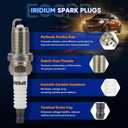 ECCPP Spark Plug Platinum Iridium Fit for 2007-2009 for Acura for MDX 3.7L/V6,2002-2005 for Honda for Civic 2.0L/L4 Replacement for 6994,IZFR6K-11 (6 Spark Plugs)