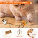 2 x 2-Pack Silvervine Sticks for Cats, Natural Matatabi Chew Toys for Indoor Cats, Dental Cat Chew Sticks for Kittens, Safe Catnip Alternative for Teeth Cleaning & Stress Relief