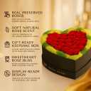 30 Preserved Roses, Petite Forever Flowers for Delivery in Designer Heart-Shaped Box, Long-Lasting Buds, for Women, Eternal Rose Bouquet for Girlfriends Birthday (Red)