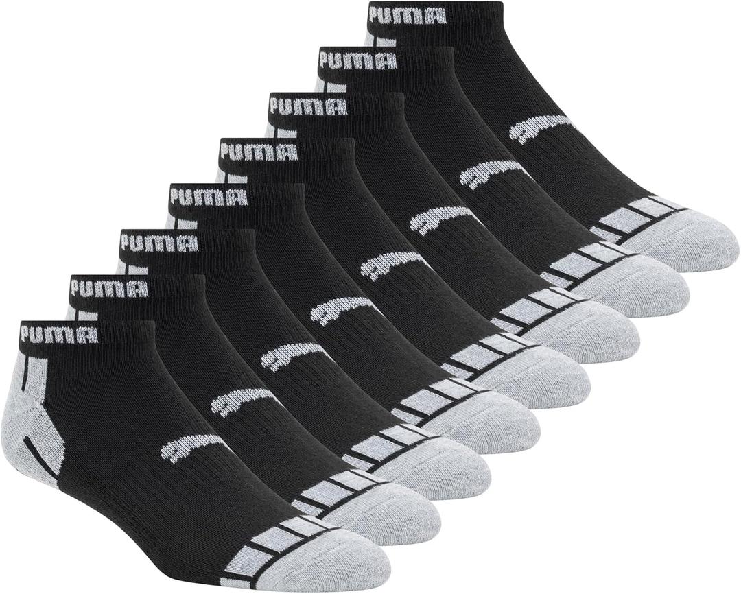 PUMA mens Low Cut Socks (8-pack) (10-13, Black Combo)