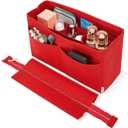 Vercord Felt Purse Organizer Insert Onthego MM Handbag Tote Bag Organizer Bag in Bag with Removable Zipper