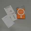 amBand Magnetic Sticky Phone Suction Grip for MagSafe, Removable for Wireless Charging, Durable Magnet Silicone Portable Mount Stand for iPhone 12 13 14 15 16 17, Hands-Free Video/Selfie, Orange