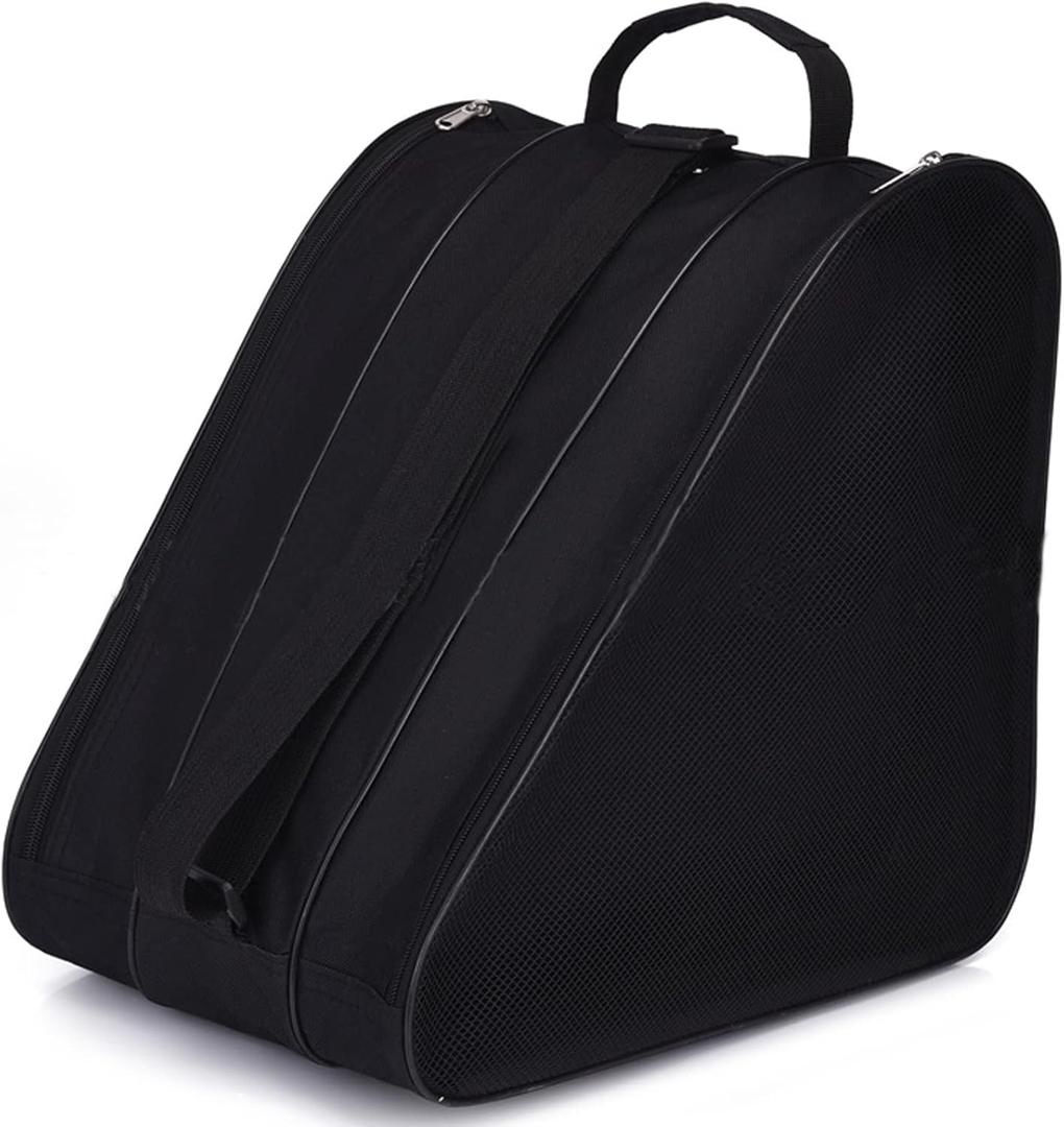 Skate Bags, Great for Roller Skates, Ice Skates, Quad Skates, Inline Skates, Rollerblade, Figure Skates, Ice Hockey Skate - Skate Accessories for Kids and Adults (Black)