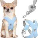 Pawaboo Small Dog Harness and Leash Set, Puppy Harness X-Frame No Pull No Choke, Dog Vest Harness Adjustable for Small Medium Sized Dogs, Soft Breathable Pet Harness for Walking Outing (S, Blue)