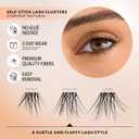Velour-Xtensions Self-Stick Lash Clusters Kit, Self Adhesive Eyelashes with 12 Lash Cluster and Lash Applicator, New No Glue Technology for Lightweight Natural Look at Home