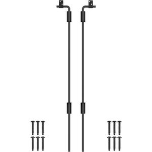 36" Cane Bolt Gate Drop Rod Heavy Duty Gate Hardware, Gate Ground Latch for Wood Metal Vinyl Gates Doors Stopper for Gate Ground, Wrought Iron Gate Latches, Black Finish-2 Pack