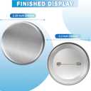 300 PCS Button Maker Supplies 58mm/2.28 inch Button Supplies, 100pcs Rust-Proof Metal Cover & Dutch Pin Back Cover & Clear Films for DIY Pin Badge Machine