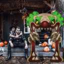 70" H Halloween Evil Clown Archway Cardboard Cutout Stand up Scary Decorations Clown Open Mouth Arch with Claws Life Size Photo Props for Halloween Circus Backdrop Party Supplies