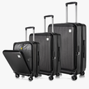 Luggage Sets 1 Piece, ABS Lightweight 20in/24in/28in Luggage, Expandable Carry On Suitcase Set with TSA Lock & Double Wheels, Front Open Hardshell Luggage Sets (Black) Only One