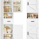 TEENFON 67" H Tall Storage Cabinet with 2 Doors, Bathroom Storage Cabinet, Kitchen Pantry Cabinets for Living Room, Dining Room, Bathroom, White, 11.8"W*15.8"D*67"H
