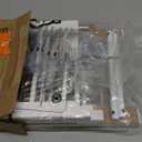 Fldofaves Dog Gate Indoor,18"-45" Extra Wide Metal Short Dog Gate to Step Over, 14" Tall Small Pet Gate with 3 Extension Kits, Pressure Mounted for Doorways & Stairs (White)