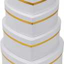 Oairse White Gift Boxes with Lids for Present Heart Shaped Flower Boxes for Arrangements Set of 4 Floral Gift Boxes for Bridesmaid, Proposal, Wedding, Birthday, Baby Showers