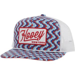 HOOEY Lakota Blue White & Red - Hats Cap, One Size-X-Large