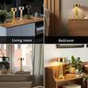 PUSU Cordless LED Gold Small Table Lamps Set of 2, Portable Rechargeable 4000mAh Battery Operated Desk Lamp, 3 Color Stepless Dimming for Kids, Restaurant, Bedside, Outdoor, Bar, Night Light, Gift