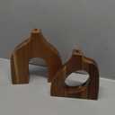 Wooden Vases for Decor Set of 2 - Small Decorative Wood Vase for Faux Flowers & Plants - Modern & Scandinavian Home Decor for Table, Centerpieces, & Living Room