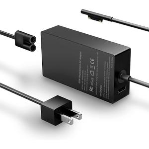65W Surface Pro Charger for Microsoft Surface Pro 10,9,8,7+,7,6,5,4,3 X,Windows Surface Laptop 1,2,3,4,5,6,Surface Go Tablet Surface Book 3,2,1 and Windows Laptop Charger,Support 44W,36W